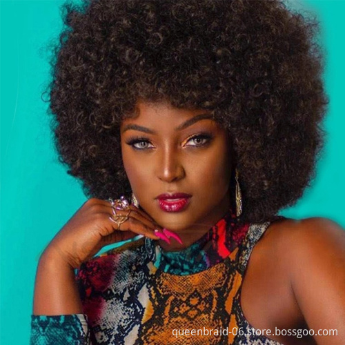 Cheap Synthetic Wholesale Black Afro Kinky Curly Short Bob Wig With Bangs For Black Women Synthetic Hair Wigs